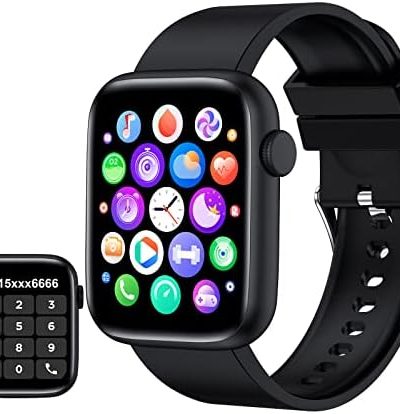 Smart Watch, 1.9" Full Touch Screen Smart Watch for Android & iOS Phones with Heart Rate & Blood Oxygen Monitor, 123 Sport Modes,Voice Assistant, Fitness Smart Watch for Women Men