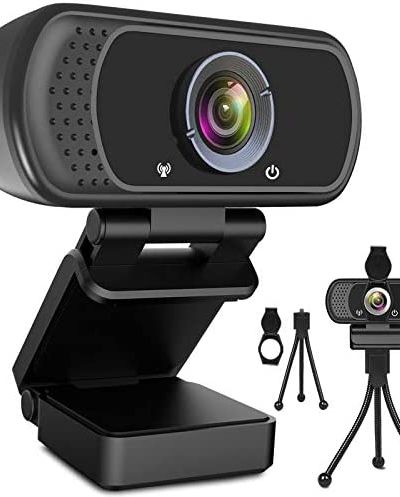 Webcam HD 1080p Web Camera, USB PC Computer Webcam with Microphone, Laptop Desktop Full HD Camera Video Webcam 110 Degree Widescreen, Pro Streaming Webcam for Recording, Calling, Conferencing, Gaming