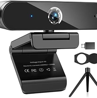 4K Webcam with Microphone,Nisheng 4K Autofocus Web Camera with Privacy Cover and Tripod,Plug and Play,USB Webcam for Laptop PC,Pro Streaming/Gaming Video Recording/Calling Conferencing/Online Classes