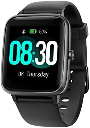GRV Smart Watch for iOS and Android Phones, Watches for Men Women IP68 Waterproof Smartwatch Fitness Tracker Watch with Heart Rate/Sleep Monitor Steps Calories Counter (Black)