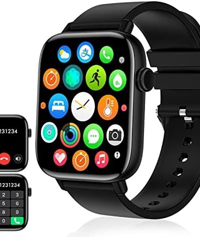 PJYUBVOR 1.90'' with Smart Watch(Answer/Make Calls),Smart Fitness Tracker Watches for Android/iOS Phones,Bluetooth Call and Text Message/Sleep Monitor/Heart Rate/Android Smartwatch for Women Men